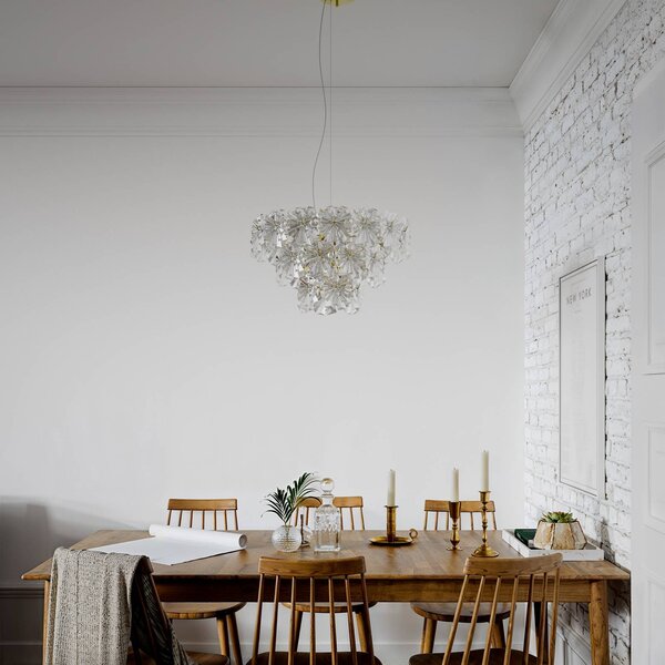 By Rydéns Lampada a sospensione in cristallo Lorraine, dimmerabile, Chiaro / Trasparente, Soggiorno / Sala da pranzo, Metallo, Lampada a sospensione