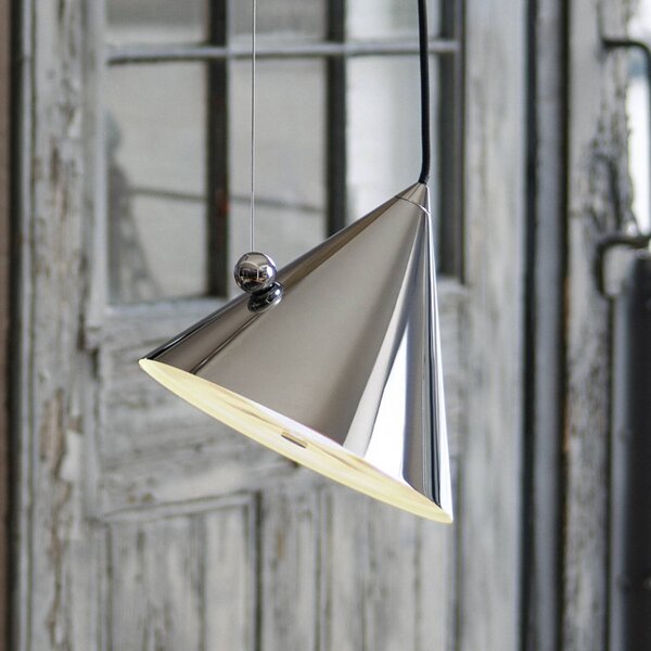 Tom Dixon Lampada a sospensione Pose, dimmerabile, Cromo / Argento, Soggiorno / Sala da pranzo, Metallo, Design, Lampada a sospensione