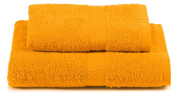 Asciugamano Con Ospite In Cotone Minorca Standard Spugnissima Tinta Unita Topazio Caleffi