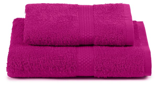 Asciugamano Con Ospite In Cotone Minorca Standard Spugnissima Tinta Unita Azalea Caleffi
