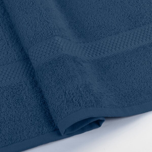 Asciugamano Con Ospite In Cotone Minorca Standard Spugnissima Tinta Unita Indigo Caleffi