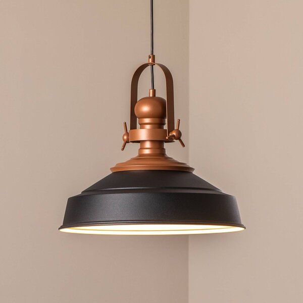 Lampada a sospensione Opviq, dimmerabile, Nero, Cucina, Metallo, Industriale, Lampada a sospensione