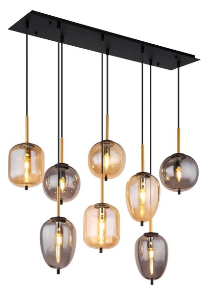 Globo 15345-8A - Lampadario a sospensione con filo BLACKY 8xE14/40W/230V ottone
