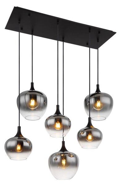 Globo 15548-6H - Lampadario a sospensione con filo MAXY 6xE27/40W/230V nero