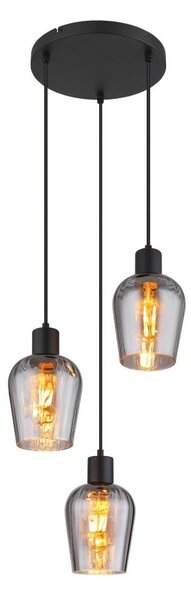 Globo 15627-3 - Lampadario a sospensione con filo RYAN 3xE27/40W/230V diametro 28,5 cm nero