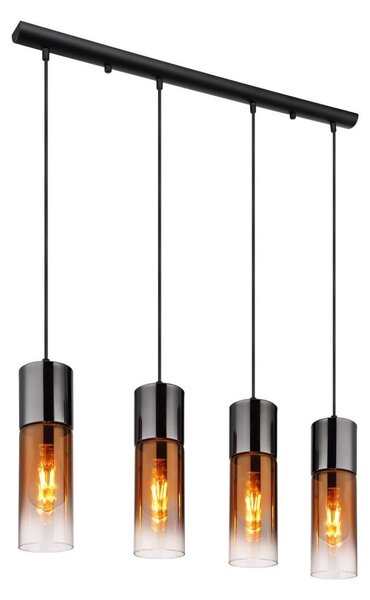 Globo 21000-4HG - Lampadario a sospensione con filo ANNIKA 4xE27/25W/230V nero/rame