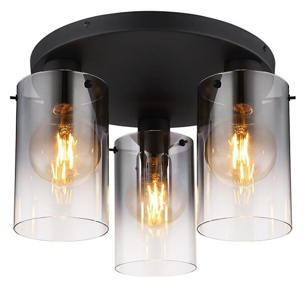 Globo 15907-3D - Lampadario a plafone FLORENTINA 3xE27/40W/230V diametro 40,5 cm nero