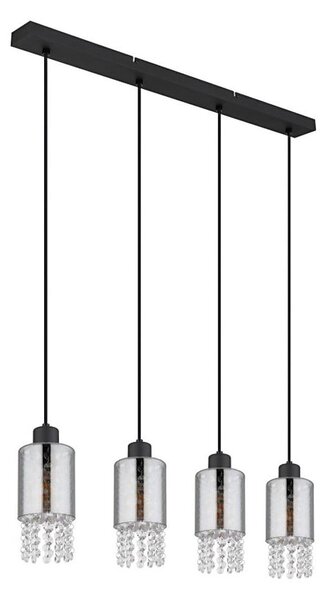 Globo 15799-4H - Lampadario a sospensione con filo BACKEY 4xE27/40W/230V nero