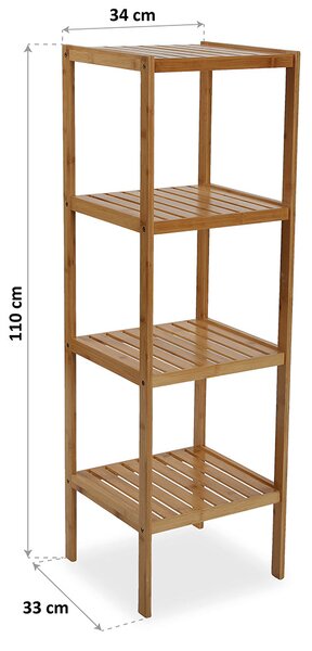 Scaffale bambù con mensole