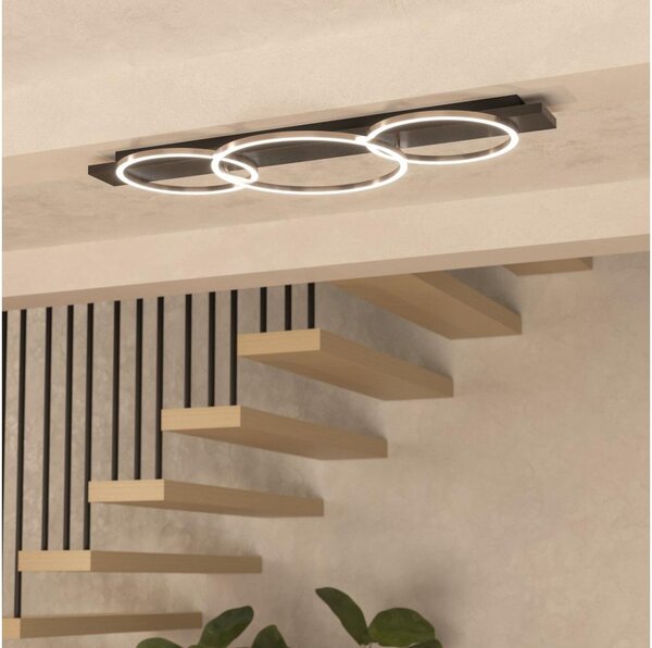 Eglo 33488 - Plafoniera LED BOYAL 2xLED/12W/230V + LED/12W nera
