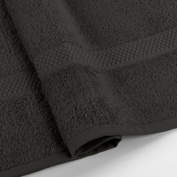 Telo Bagno In Cotone Minorca CM. 100x150 Spugnissima Tinta Unita Nero Caleffi