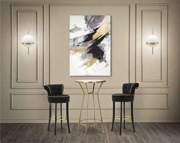 Sgabello bar rotondo imbottito in velluto sintetico, PIRAMID dimensioni 46x48xh 93 cm Seduta 75 cm - tessuto ondulato imbottito nero