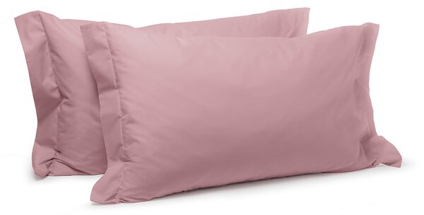 Coppia Federe In Percalle Percalle Standard Dreaming Tinta Unita Rosa Caleffi