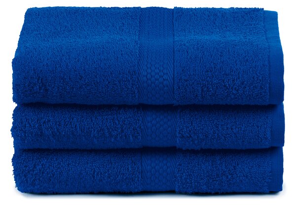 Asciugamano In Cotone Minorca CM. 55X105 Spugnissima Tinta Unita Blu Caleffi