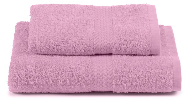 Asciugamano Con Ospite In Cotone Minorca Standard Spugnissima Tinta Unita Confetto Caleffi