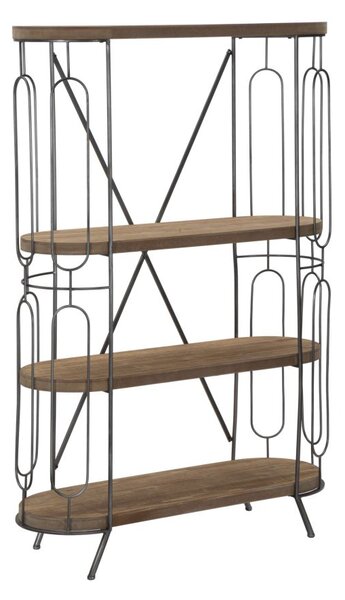 Libreria New Mexico 100x38x150,5 cm in Ferro e MDF Marrone e Grigio