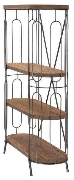 Libreria New Mexico 100x38x150,5 cm in Ferro e MDF Marrone e Grigio