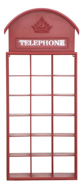 Bacheca Cabina Telefonica Portaoggetti 52x15x120 cm in Ferro