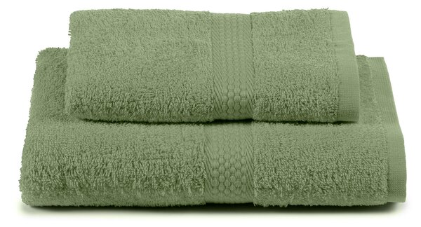 Asciugamano Con Ospite In Cotone Minorca Standard Spugnissima Tinta Unita Giada Caleffi