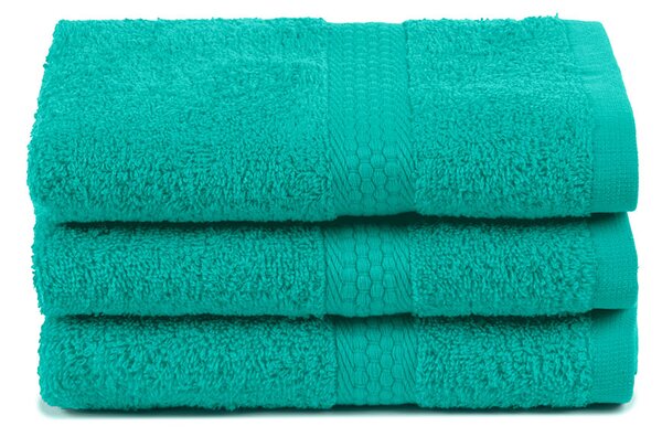 Asciugamano Ospite In Cotone Minorca 3 Pezzi Spugnissima Tinta Unita Menta Caleffi