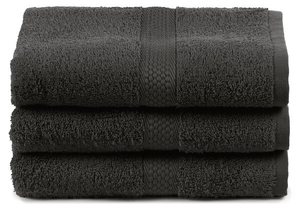 Asciugamano In Cotone Minorca CM. 55X105 Spugnissima Tinta Unita Antracite Caleffi