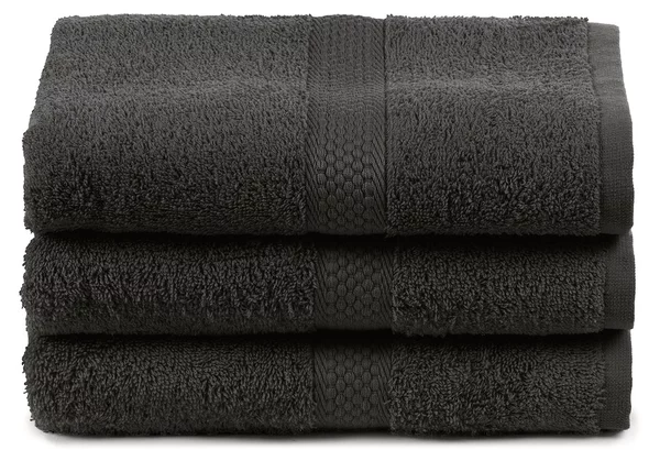 Asciugamano In Cotone Minorca CM. 55X105 Spugnissima Tinta Unita Antracite Caleffi