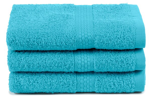 Asciugamano Ospite In Cotone Minorca 3 Pezzi Spugnissima Tinta Unita Acqua Caleffi