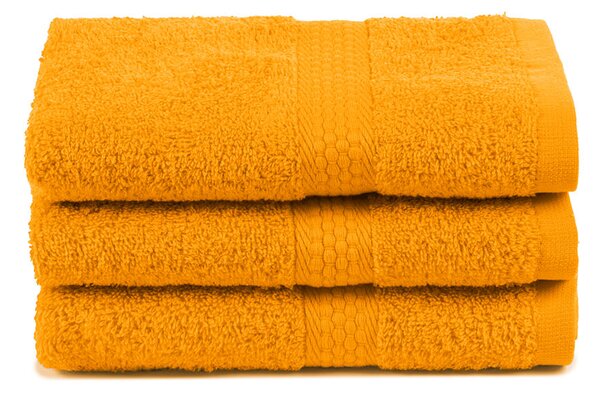 Asciugamano Ospite In Cotone Minorca 3 Pezzi Spugnissima Tinta Unita Topazio Caleffi