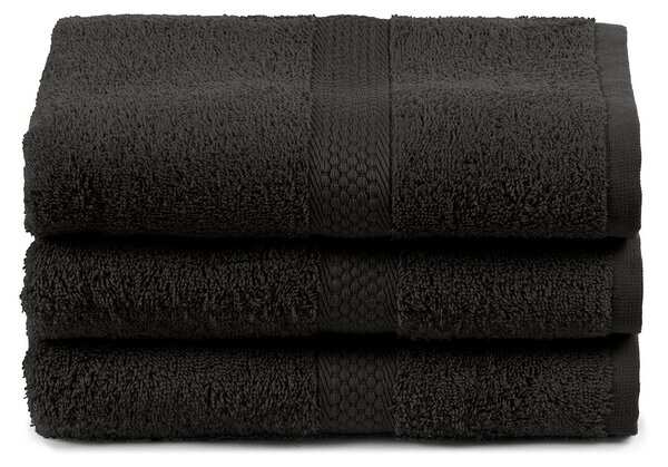 Asciugamano In Cotone Minorca CM. 55X105 Spugnissima Tinta Unita Nero Caleffi
