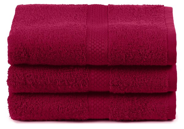 Asciugamano In Cotone Minorca CM. 55X105 Spugnissima Tinta Unita Bordeaux Caleffi