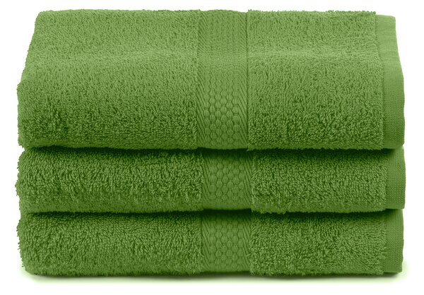 Asciugamano In Cotone Minorca CM. 55X105 Spugnissima Tinta Unita Verde Caleffi