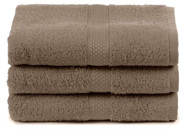 Asciugamano In Cotone Minorca CM. 55X105 Spugnissima Tinta Unita Tortora Caleffi