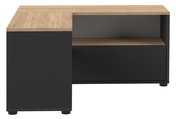 Tavolo TV in rovere decorato in nero e naturale 90x45 cm Angle - TemaHome