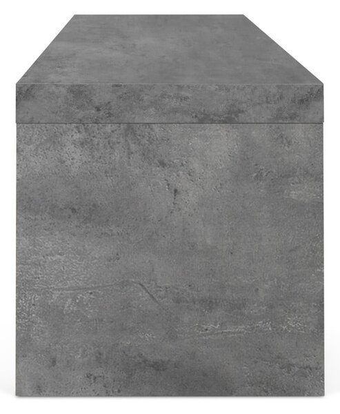 Tavolo TV doppio nero con decoro in cemento , 125 x 40 cm Cliff - TemaHome