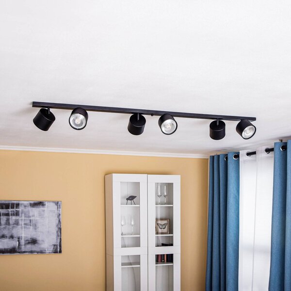 Faretto da soffitto 1047PL_K, a 6 luci, nero 1047PL_K ALDEX, dimmerabile, Nero, Soggiorno / Sala da pranzo, Metallo, Moderno, Faretto