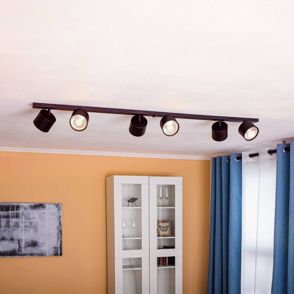 Faretto da soffitto 1047PL_K, a 6 luci, nero 1047PL_K ALDEX, dimmerabile, Nero, Soggiorno / Sala da pranzo, Metallo, Moderno, Faretto