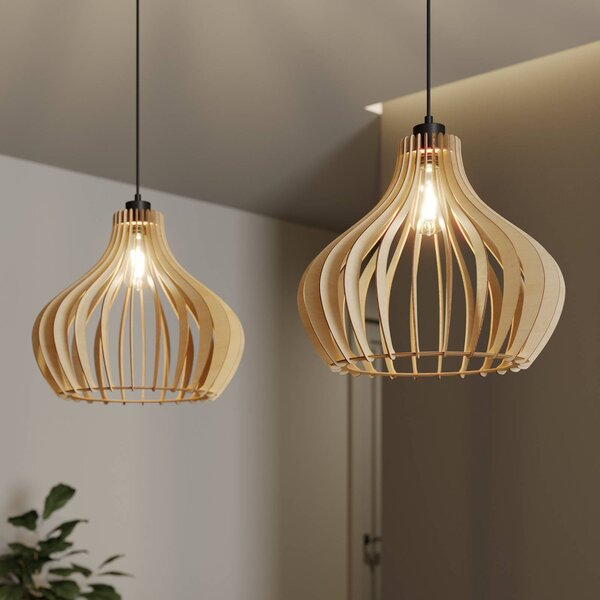 Lampada a sospensione Faje Envostar, dimmerabile, Legno chiaro, Soggiorno / Sala da pranzo, Legno, Scandinavo, Lampada a sospensione