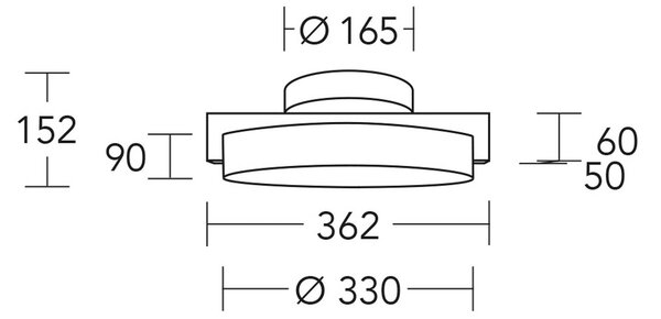 HerzBlut Plafoniera LED Talon, vetro, dimmerabile