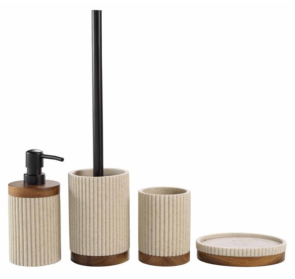 Dispenser di sapone in poliresina beige Niagara - douceur d'intérieur