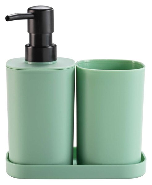 Set di accessori da bagno in plastica verde chiaro Vita - douceur d'intérieur