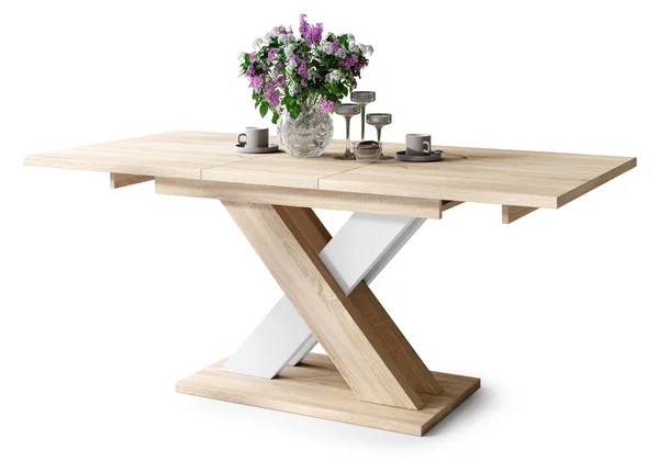 KARO Rovere Sonoma/Bianco Opaco - MODERNO TAVOLO DA PRANZO ESTENDIBILE FINO A 180 cm!