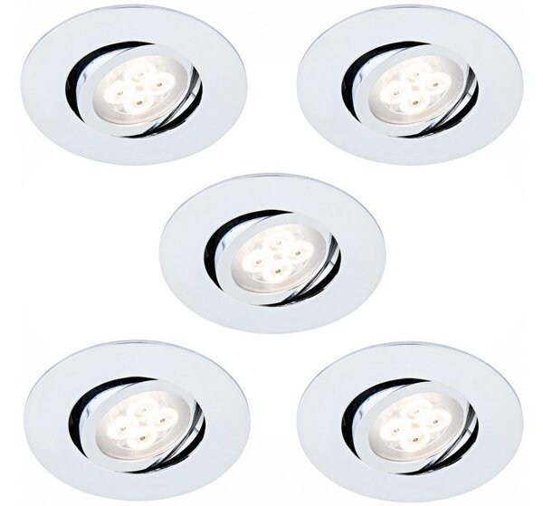 SET 5x Lampada da incasso LED dimmerabile 1xLED/4,5W/230V cromo lucido