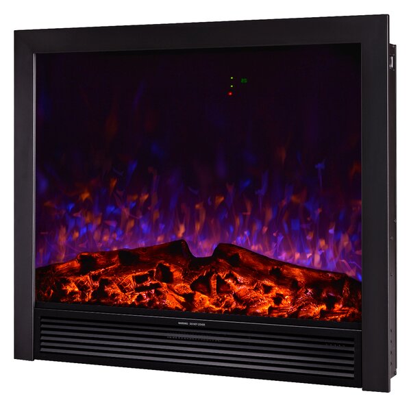 Camino Elettrico da Incasso 85x99x19,5 cm Effetto Fiamma 1500W Maximus Nero