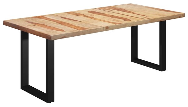 Tavolo da Pranzo con Gambe a O 200x100x77 cm Massello Sheesham
