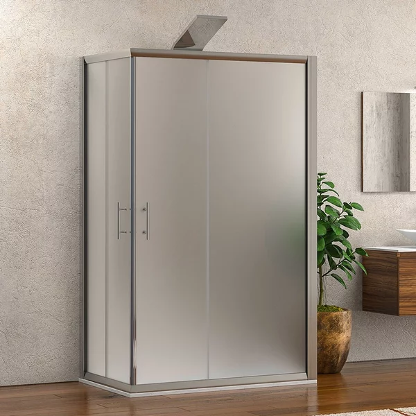 Box doccia tre lati 80x100x80 vetro opaco apertura angolare KF1000 - KAMALU