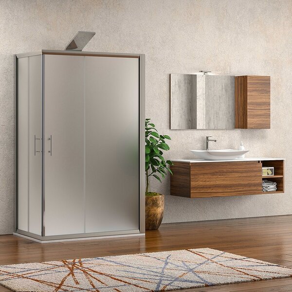 Kamalu box doccia 3 lati 70x110x70 vetro opaco apertura doppio scorrevole kf1000