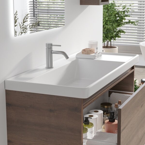 Mobile bagno sospeso 100cm con cassetto e lavabo incasso SP-100 - KAMALU
