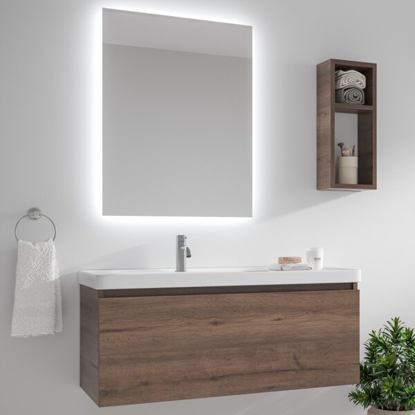 Mobile bagno sospeso 100cm con cassetto e lavabo incasso SP-100 - KAMALU