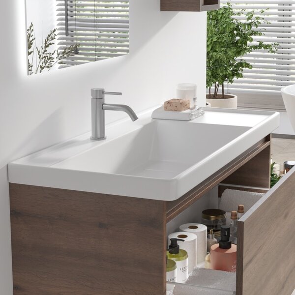 Mobile bagno sospeso 80cm cassetto e lavabo integrato SP-80 - KAMALU