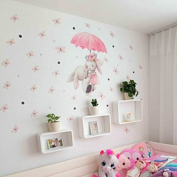Decalcomanie ad acquerello - Farfalle rosa